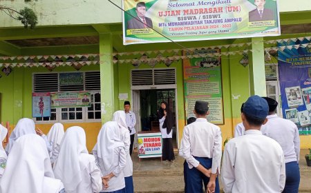 Ujian Madrasah Hari ke-7 di MTs Muhammadiyah Tanjung Ampalu, Siswa Fokus pada Mata Pelajaran Seni Budaya dan Prakarya