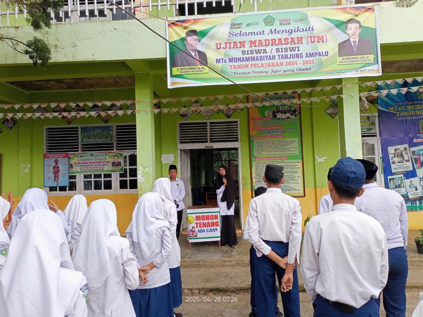 Ujian Madrasah Hari ke-7 di MTs Muhammadiyah Tanjung Ampalu, Siswa Fokus pada Mata Pelajaran Seni Budaya dan Prakarya