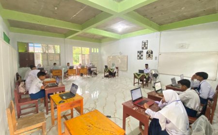 Hari Pertama TKA di MTs Muhammadiyah Tanjung Ampalu Berjalan Mulus dan Tertib