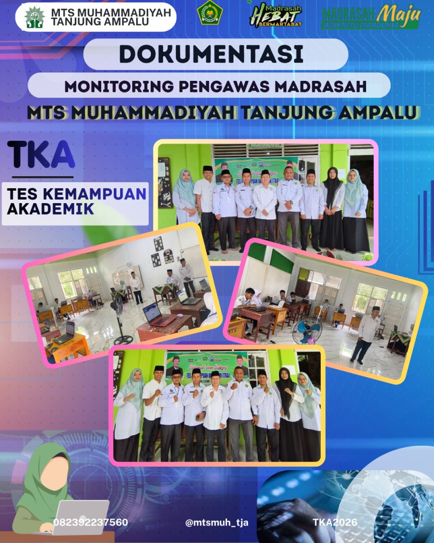 Pastikan Standar Mutu, Pengawas Kemenag Sijunjung Monitoring Langsung TKA di MTs Muhammadiyah Tanjung Ampalu